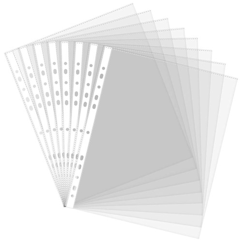 100 plastic punched pockets - punched,